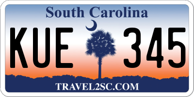 SC license plate KUE345