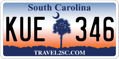 SC license plate KUE346