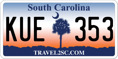 SC license plate KUE353