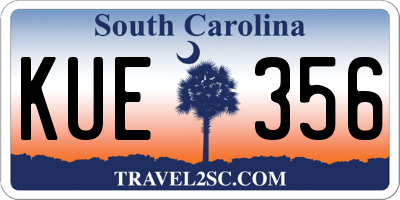 SC license plate KUE356