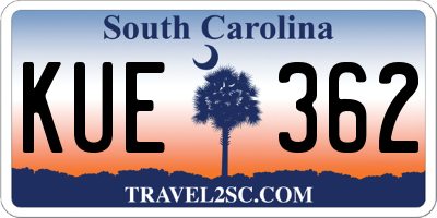 SC license plate KUE362