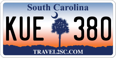 SC license plate KUE380