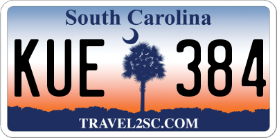 SC license plate KUE384