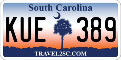 SC license plate KUE389