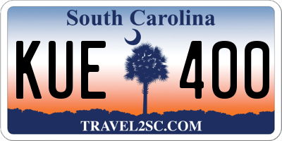 SC license plate KUE400