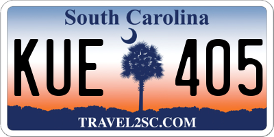 SC license plate KUE405