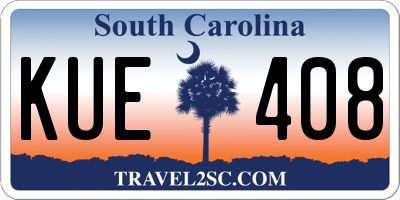 SC license plate KUE408