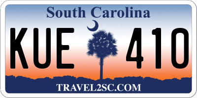 SC license plate KUE410