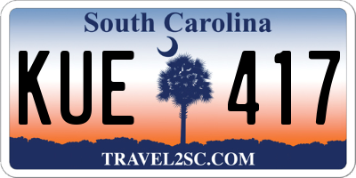 SC license plate KUE417