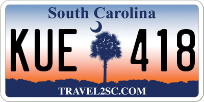 SC license plate KUE418