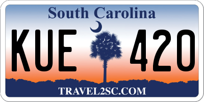 SC license plate KUE420