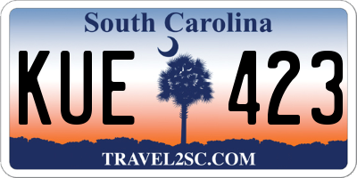 SC license plate KUE423