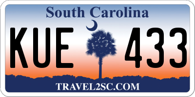 SC license plate KUE433