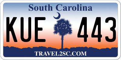 SC license plate KUE443