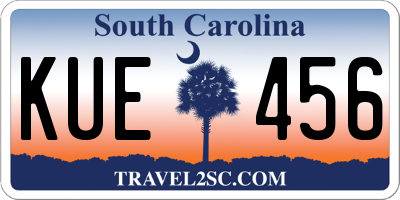 SC license plate KUE456