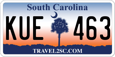 SC license plate KUE463