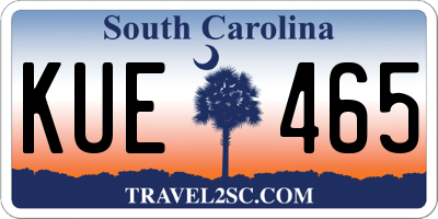 SC license plate KUE465
