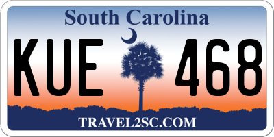 SC license plate KUE468