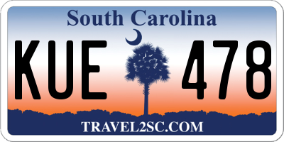 SC license plate KUE478