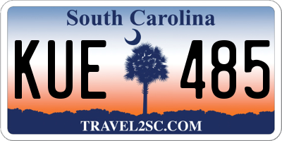 SC license plate KUE485