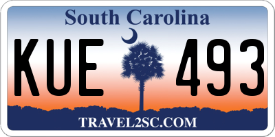 SC license plate KUE493