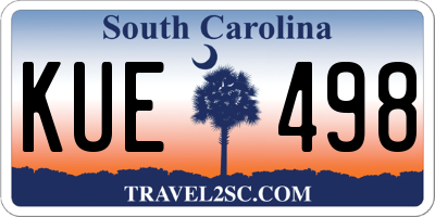 SC license plate KUE498