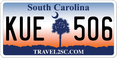 SC license plate KUE506