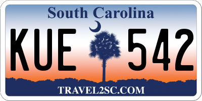SC license plate KUE542
