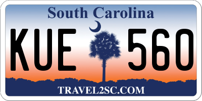 SC license plate KUE560