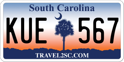 SC license plate KUE567