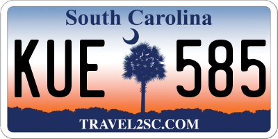 SC license plate KUE585
