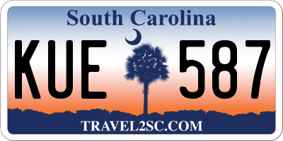 SC license plate KUE587