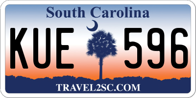 SC license plate KUE596