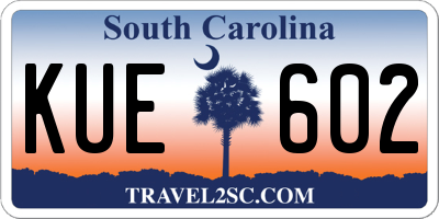 SC license plate KUE602