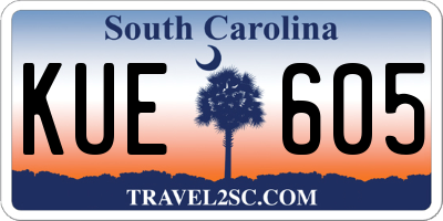SC license plate KUE605