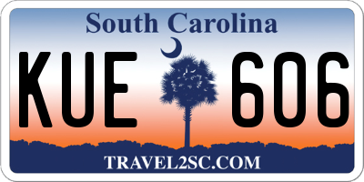 SC license plate KUE606