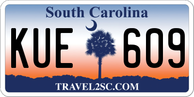 SC license plate KUE609