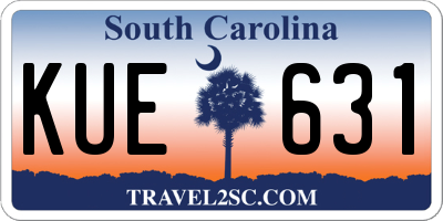 SC license plate KUE631