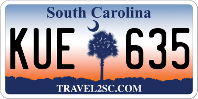 SC license plate KUE635