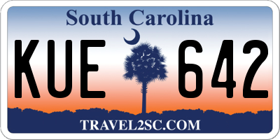 SC license plate KUE642