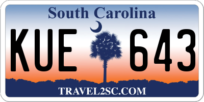 SC license plate KUE643