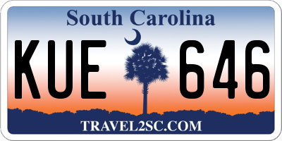 SC license plate KUE646