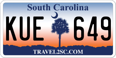 SC license plate KUE649