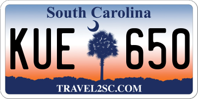 SC license plate KUE650