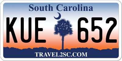 SC license plate KUE652
