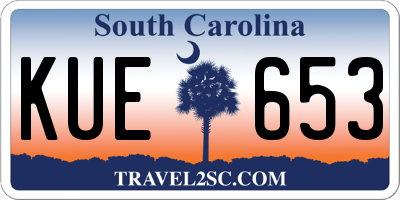 SC license plate KUE653