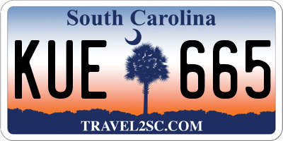 SC license plate KUE665
