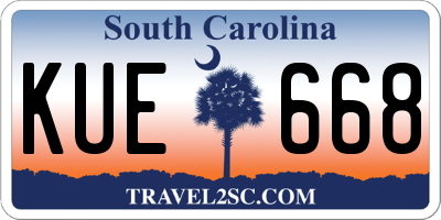 SC license plate KUE668