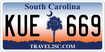 SC license plate KUE669