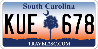 SC license plate KUE678